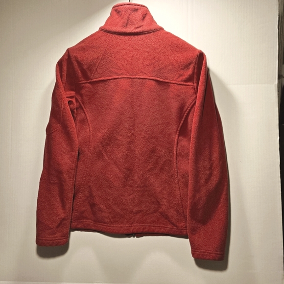 Columbia Women's Fleece Jacket Medium Red/Deep Orange Beautiful Color - Picture 2 of 5
